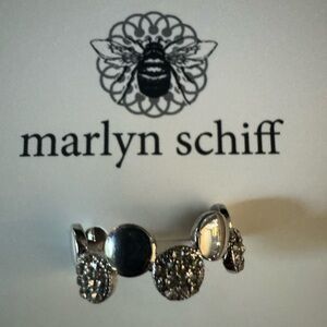 Marlyn Schiff - Disc Pave Adjustable Ring in Silver
